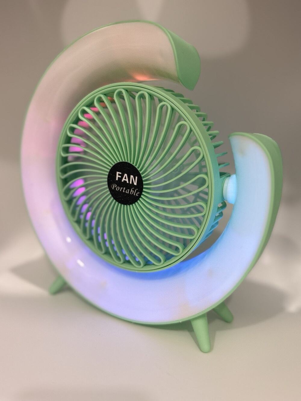 Portable Desk USB Rechargeable Fan,3-speeds adjustment ,5-Gears LED adjustable